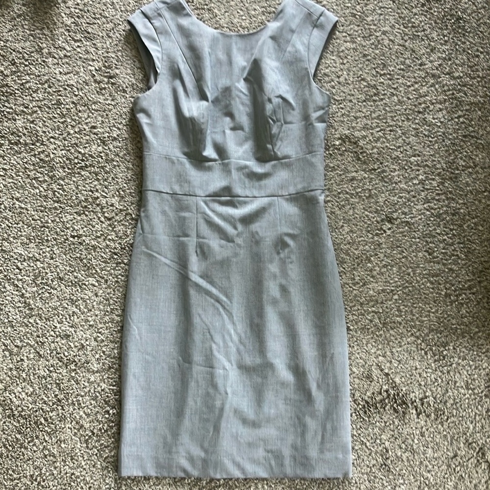 The Limited Gray Sheath Midi Dress Sleeveless Crew Neck
